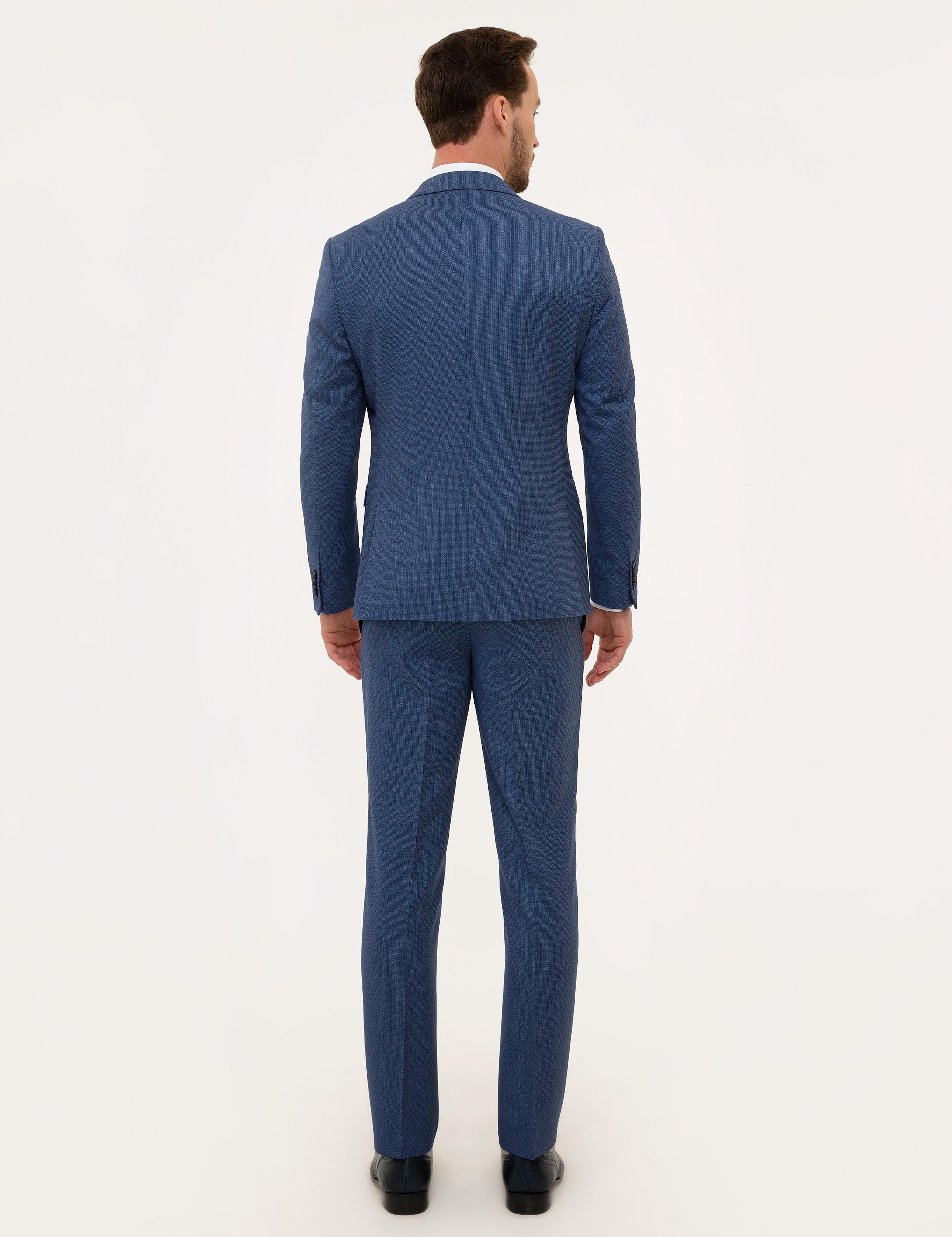 Mavi Slim Fit Takım Elbise