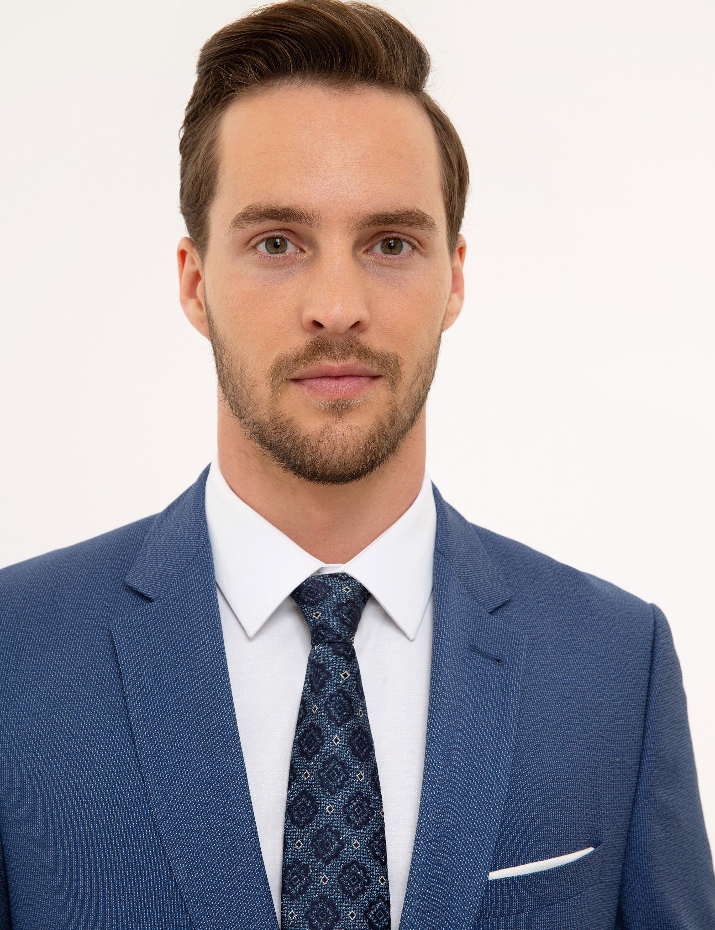 Mavi Slim Fit Takım Elbise