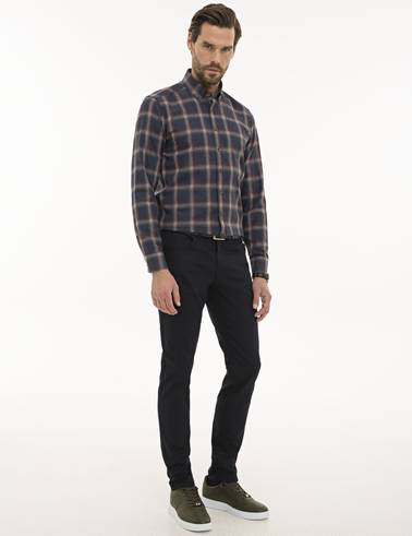 Lacivert Slim Fit Chino Pantolon
