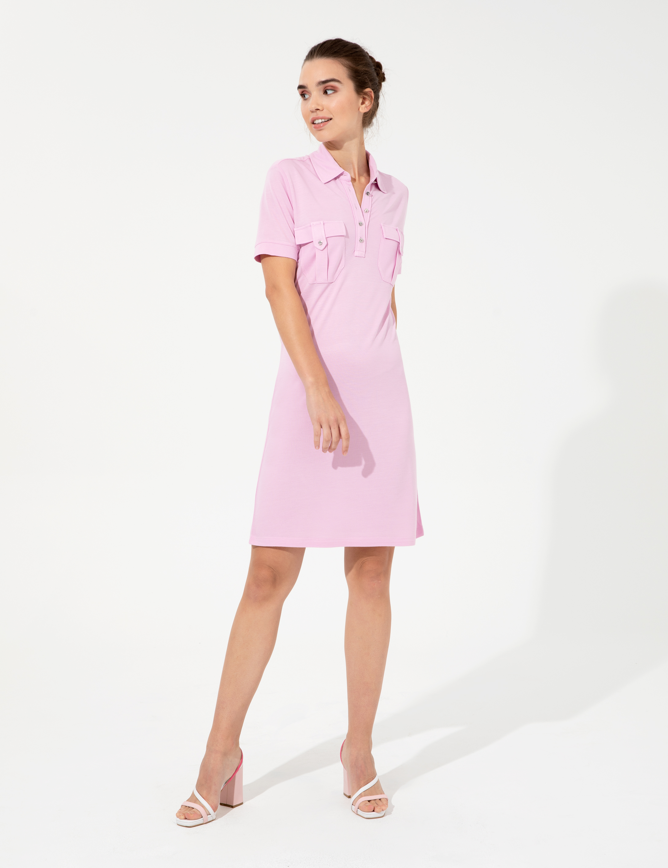 Pierre Cardin Lila Polo Yaka Elbise görsel 2