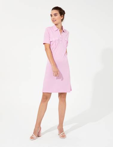 Lila Polo Yaka Elbise