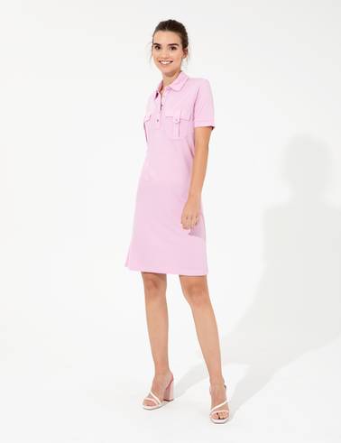 Lila Polo Yaka Elbise