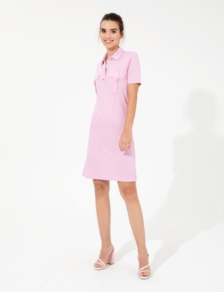 Lila Polo Yaka Elbise - 50250964010