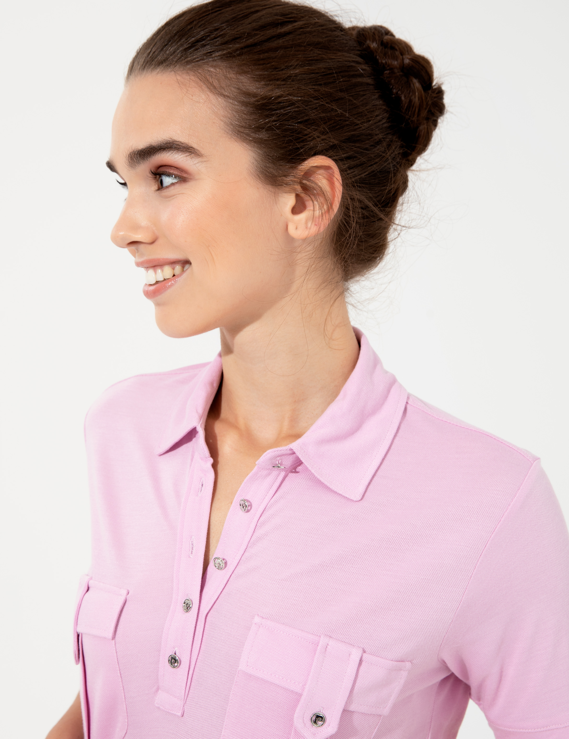 Pierre Cardin Lila Polo Yaka Elbise görsel 3