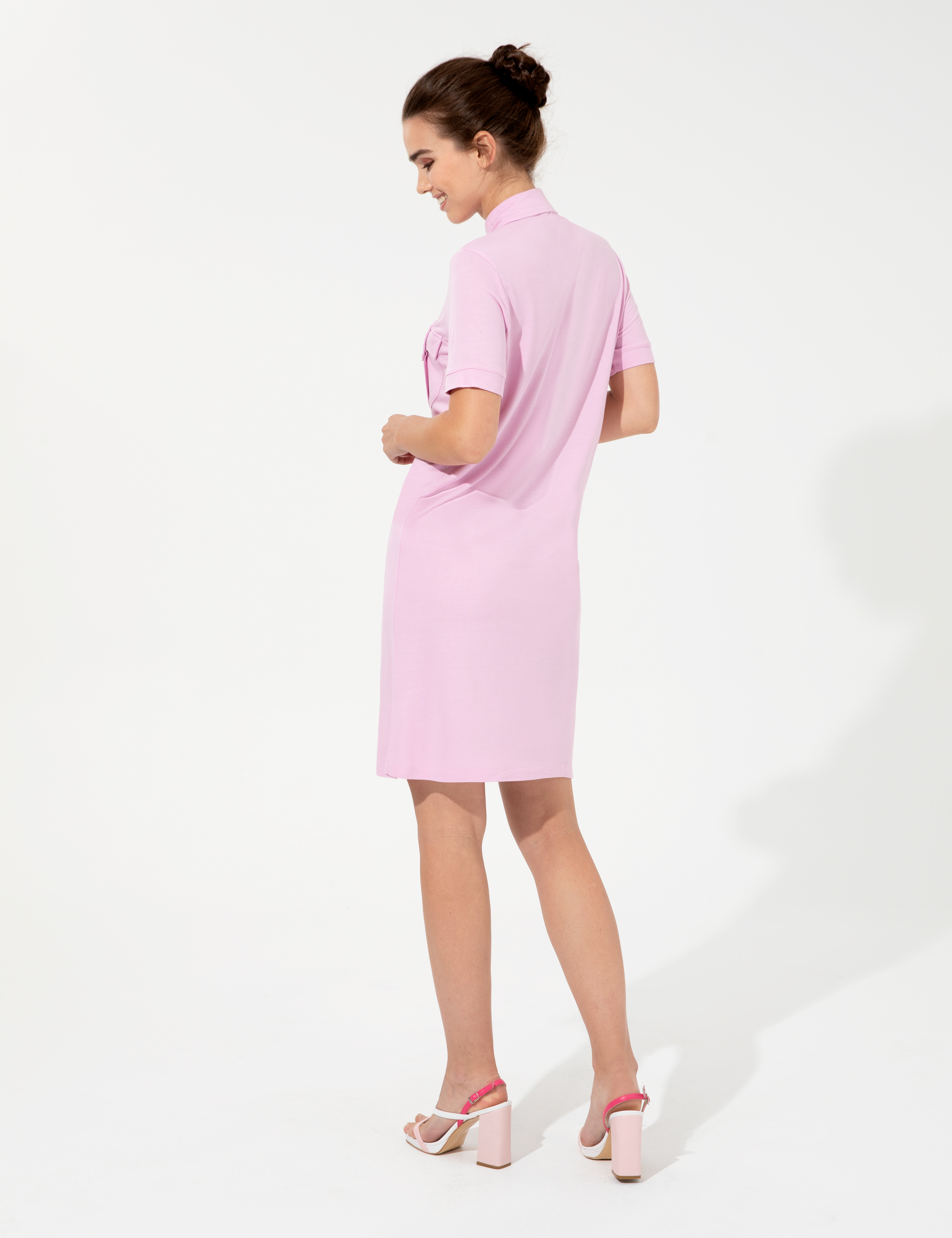 Pierre Cardin Lila Polo Yaka Elbise görsel 4