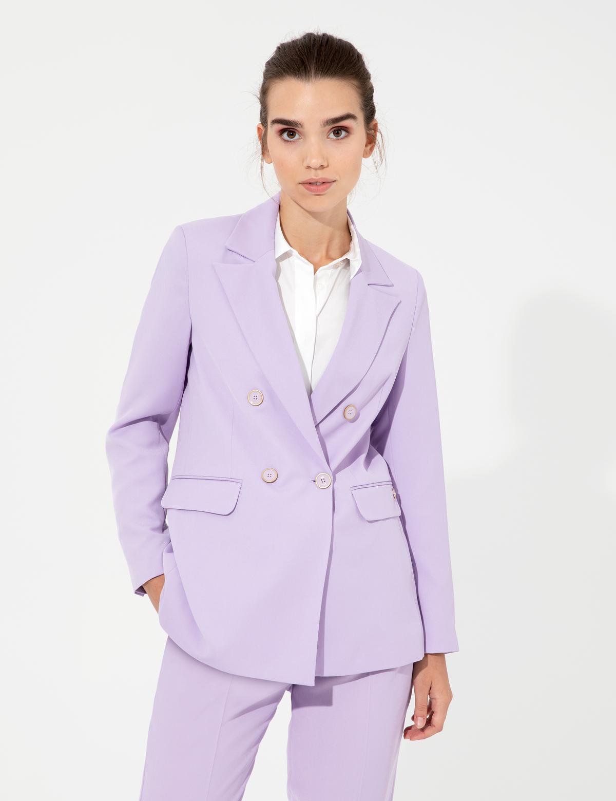 Lila Kruvaze Ceket - 50246752041