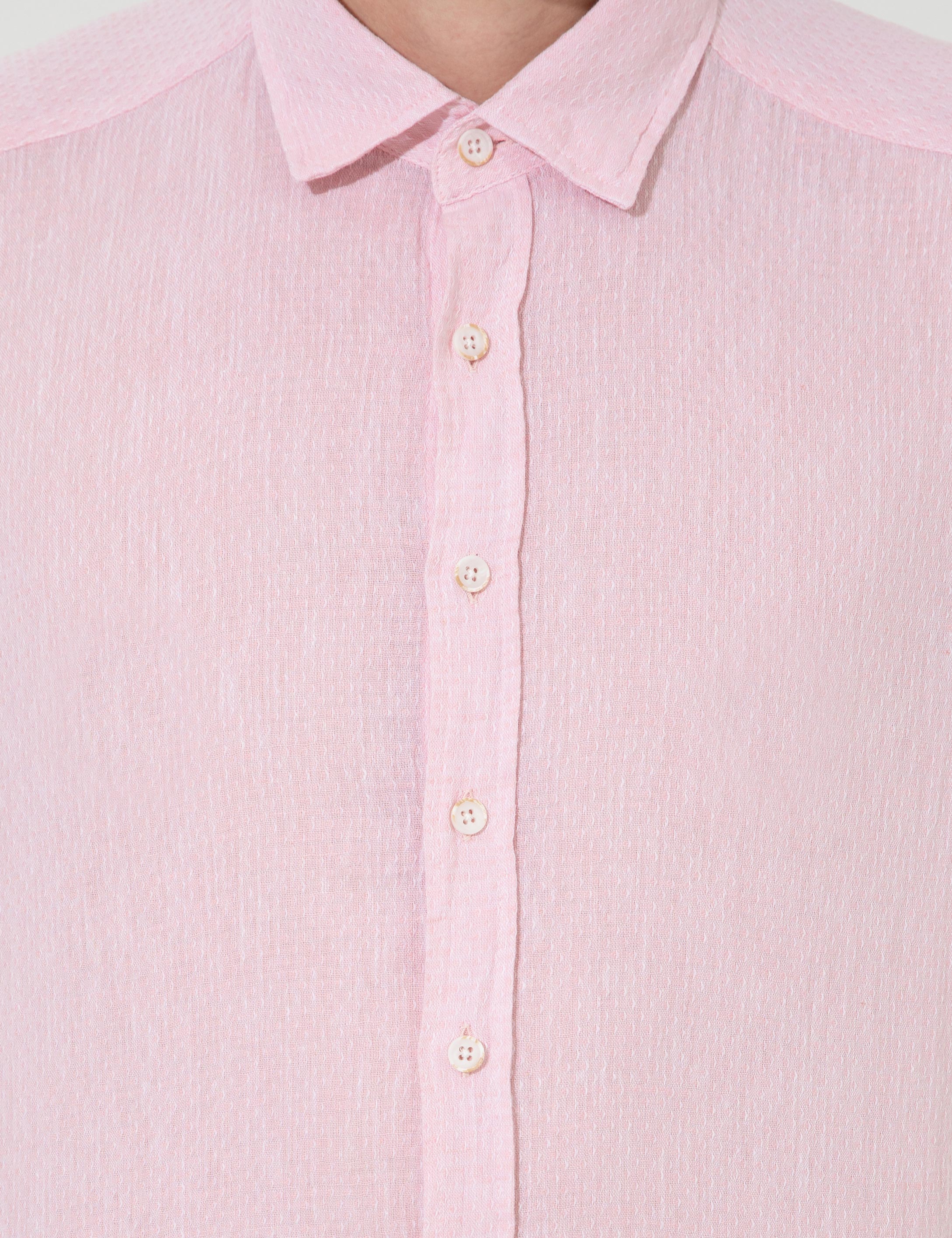 Pembe Regular Fit Uzun Kollu Gömlek