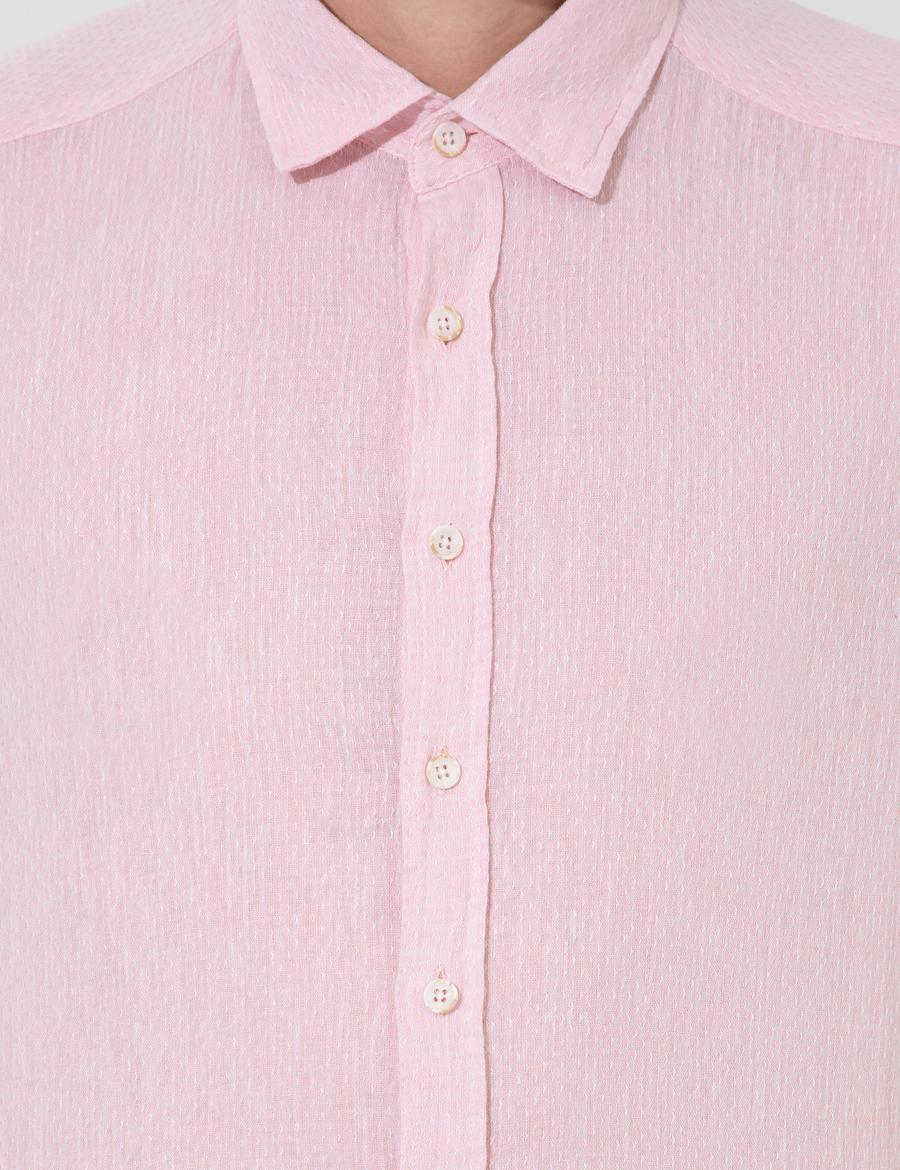 Pembe Regular Fit Uzun Kollu Gömlek