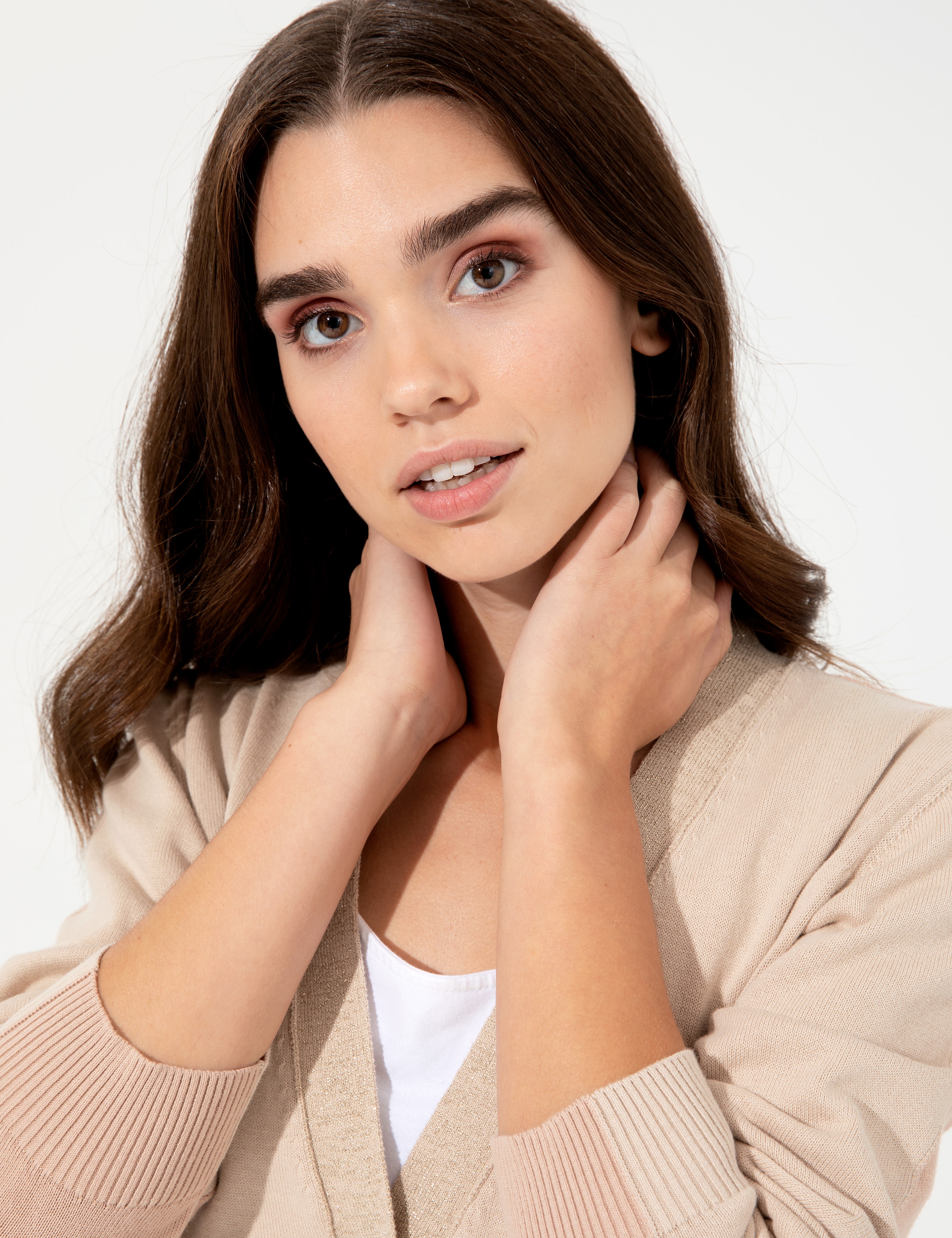 Bej Regular Fit Triko Hırka - Image 3