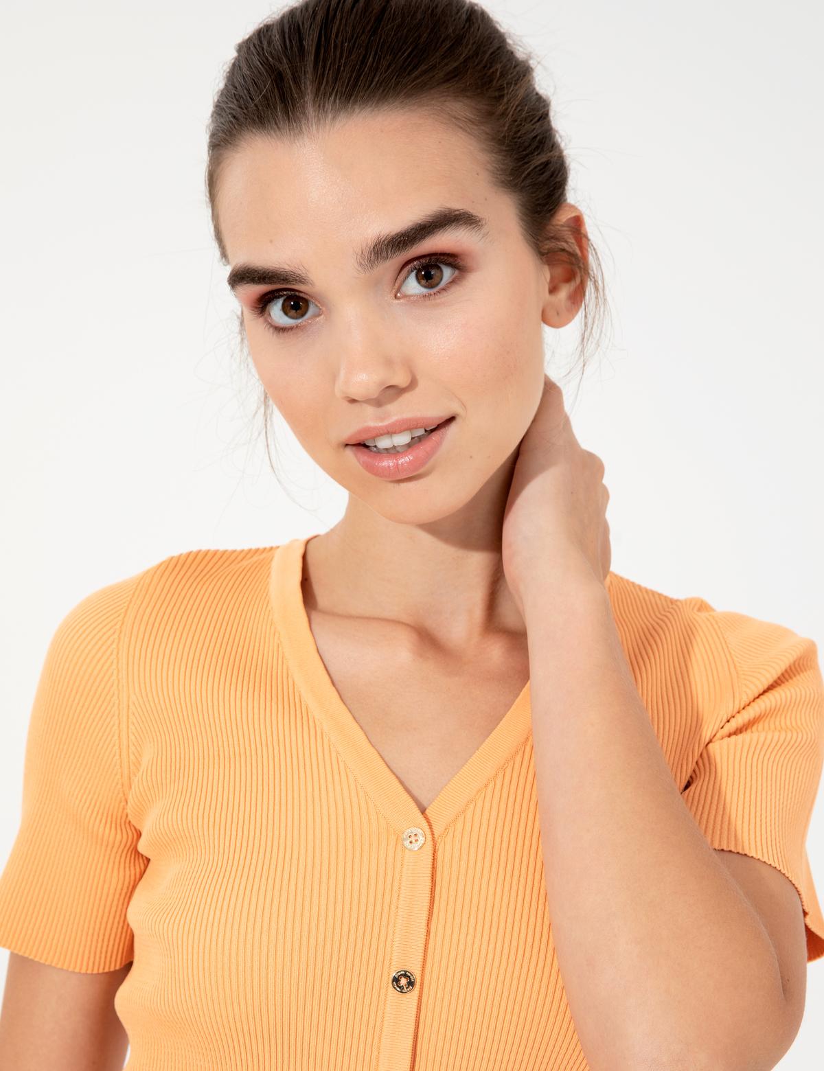 Turuncu Ex. Slim Fit Kazak - 50246826004