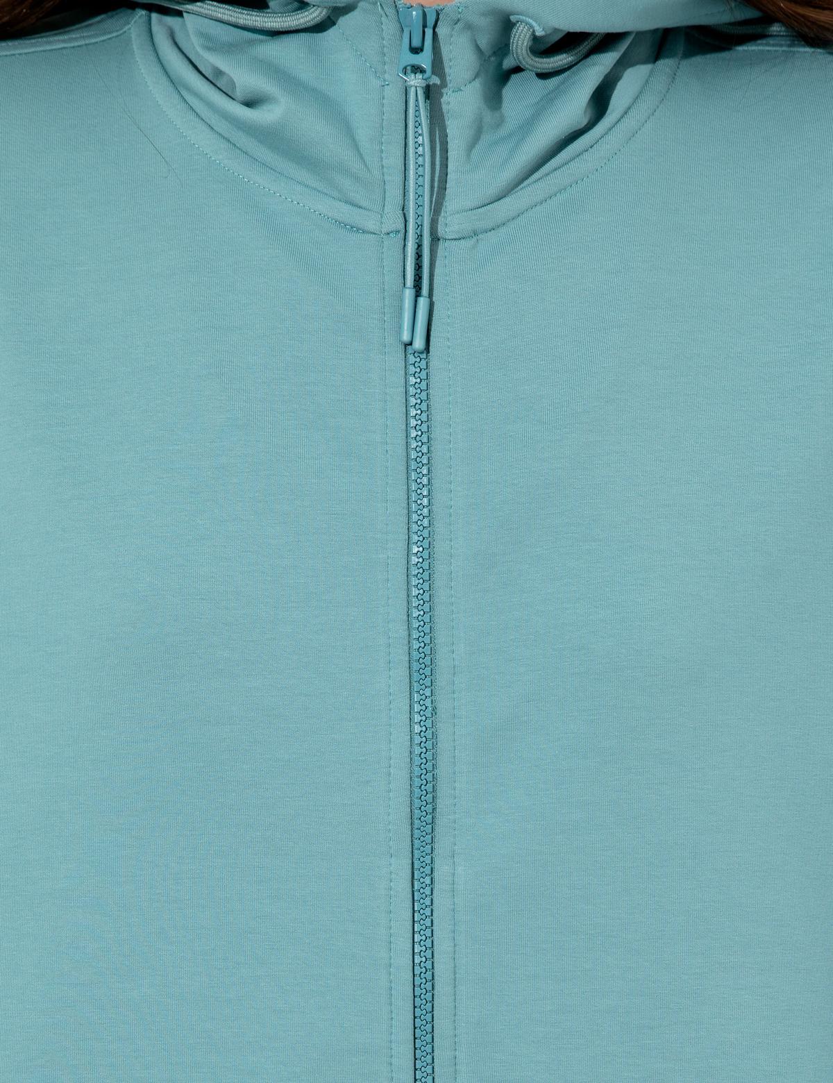 Mint Crop Top Fermuarlı Sweatshirt - 50247426009