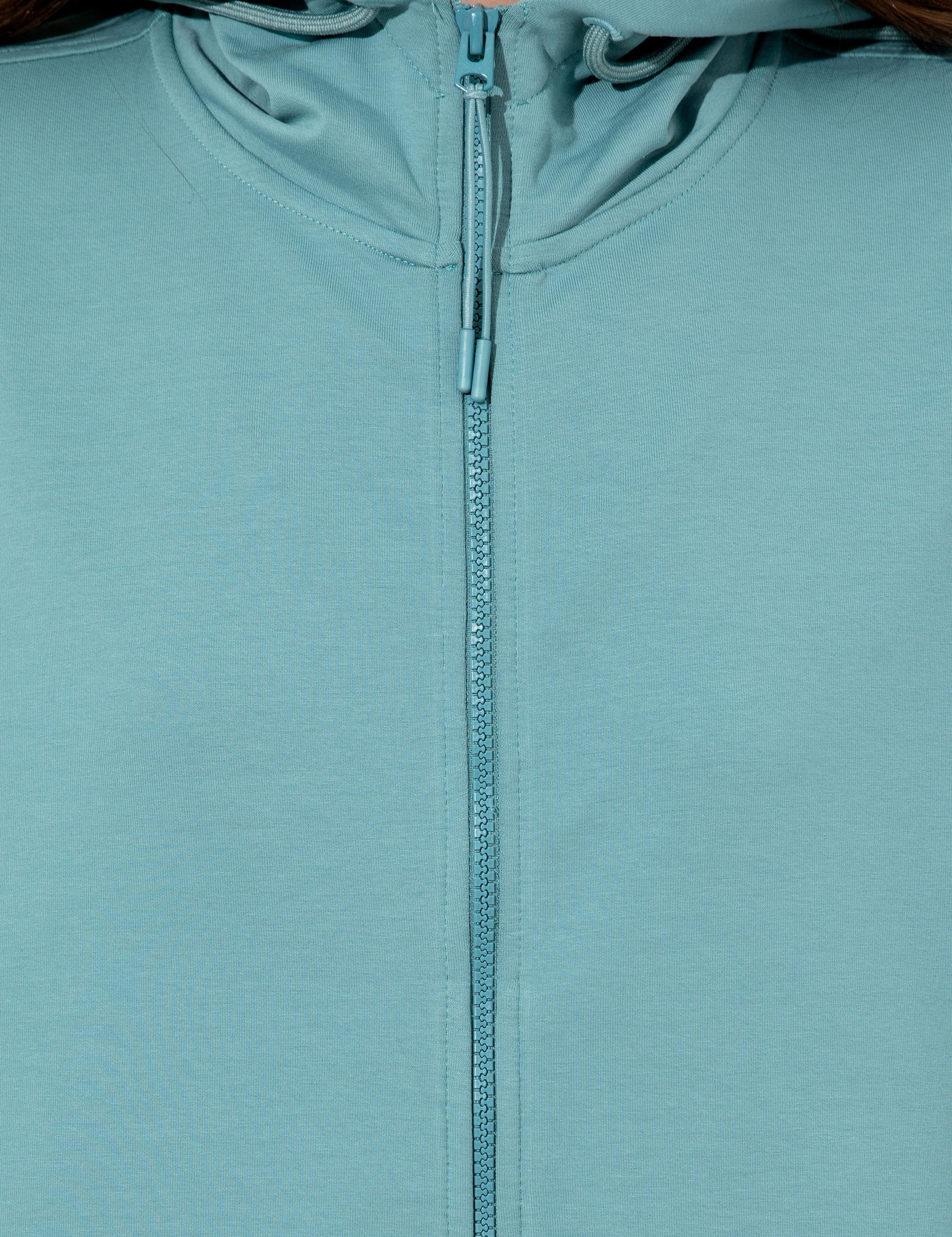 Mint Crop Top Fermuarlı Sweatshirt