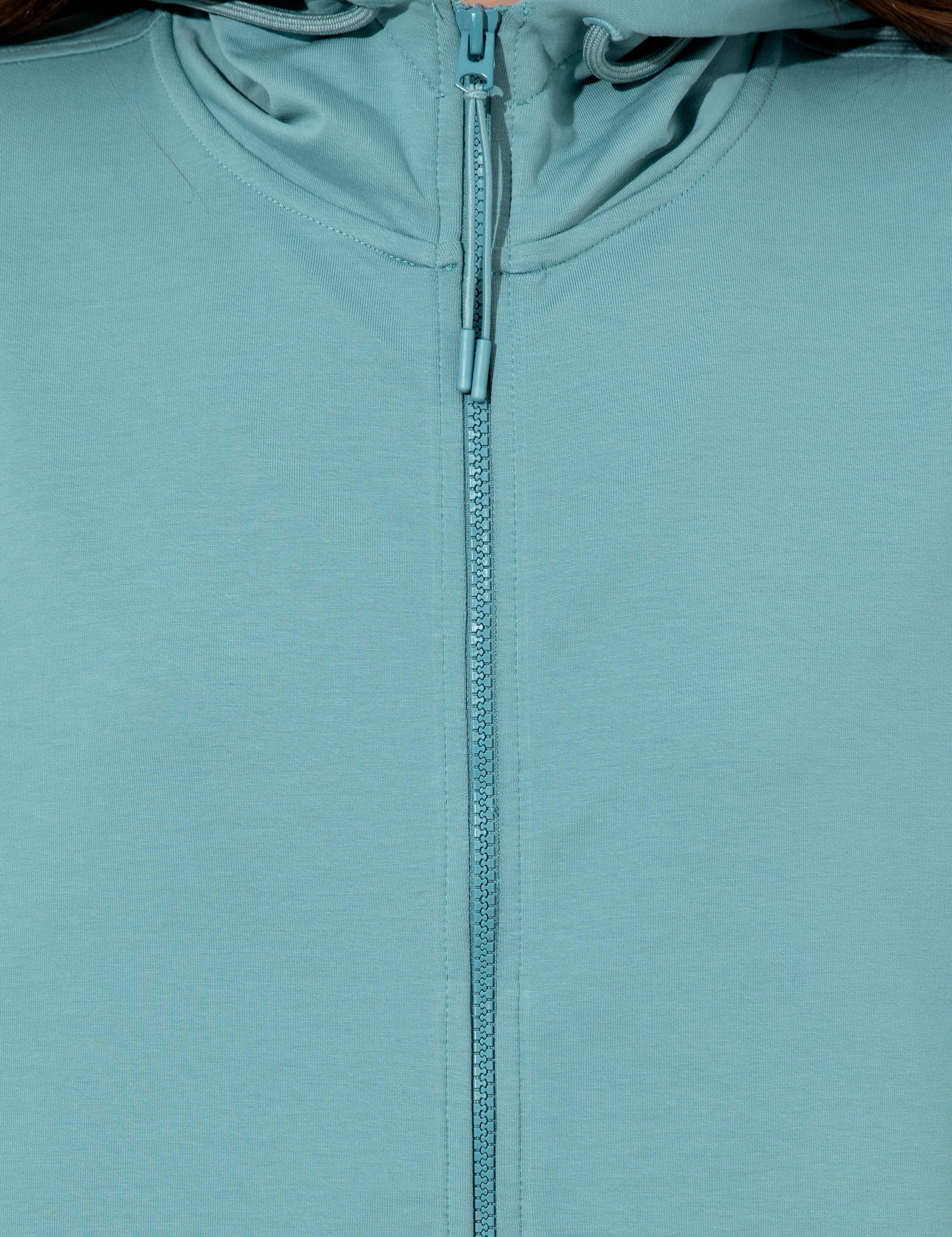 Mint Crop Top Fermuarlı Sweatshirt