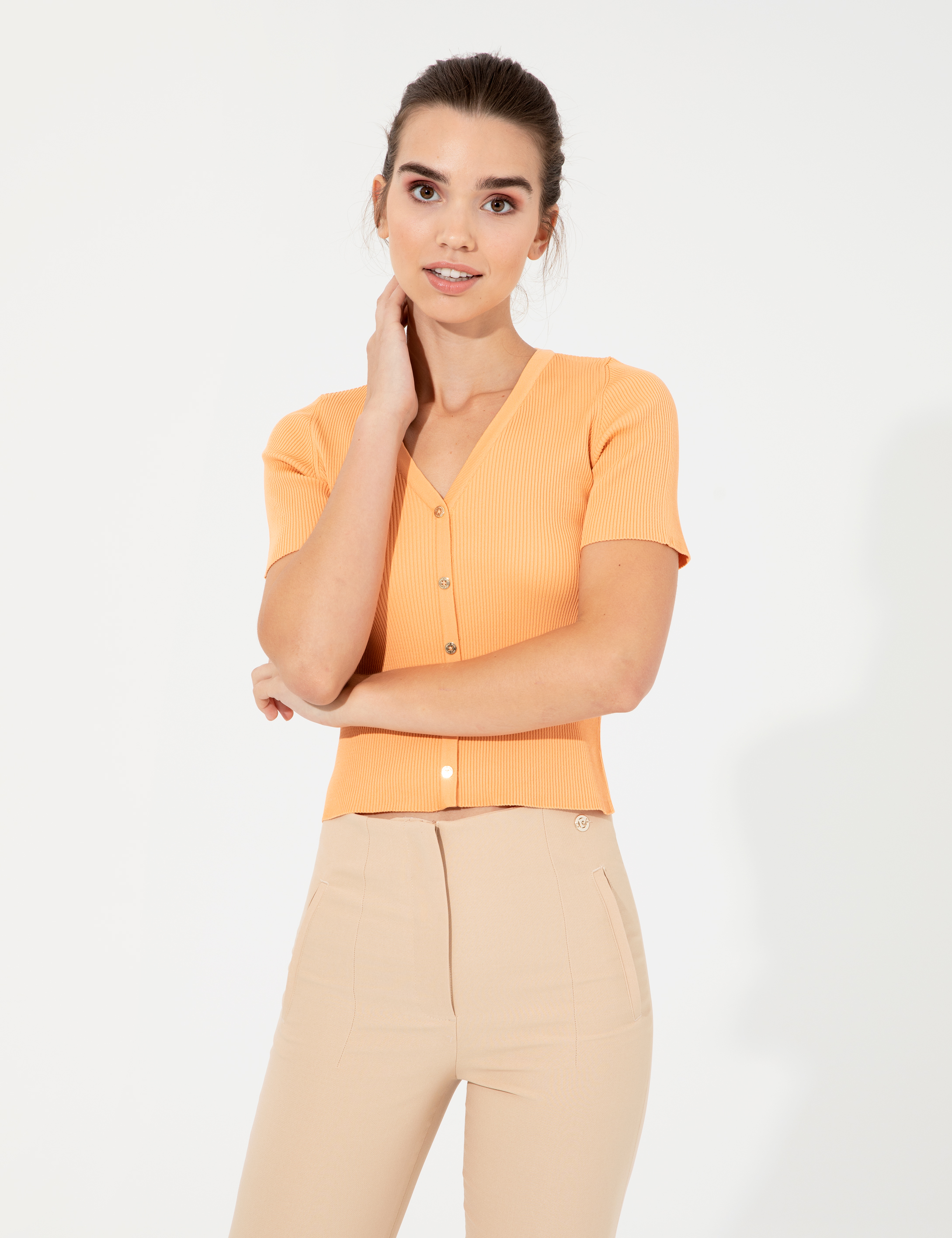 Turuncu Ex. Slim Fit Kazak - Image 3