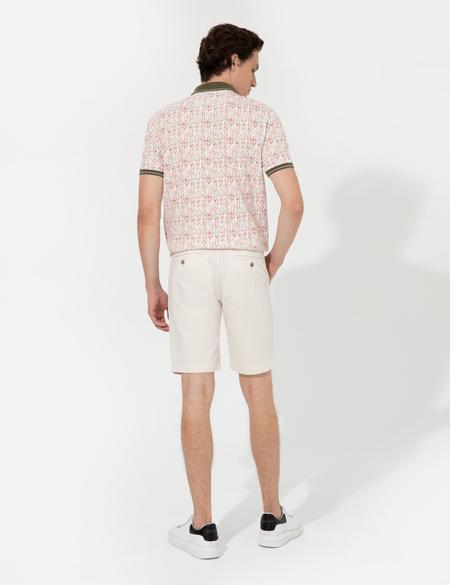 Ekru Slim Fit Bermuda Şort - 50258677022