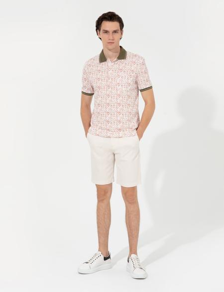 Ekru Slim Fit Bermuda Şort - 50258677022