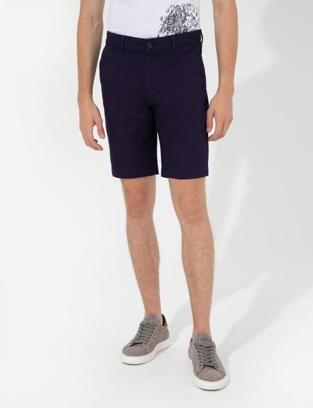 Lacivert Slim Fit Bermuda Şort - 50258677002