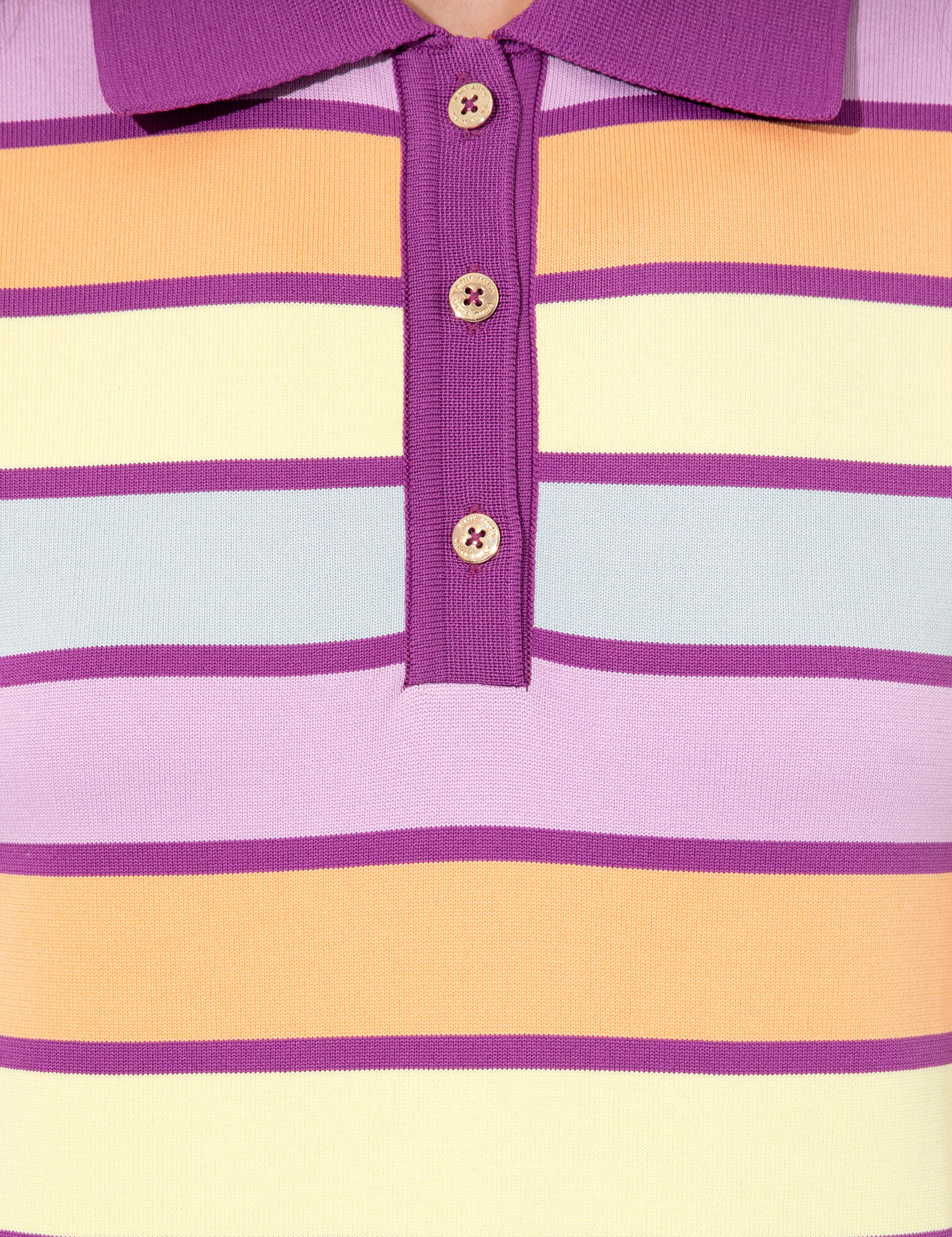 Çok Renkli Slim Fit Polo Yaka Elbise