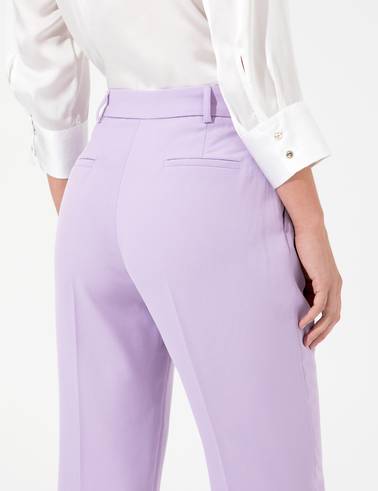 Lila Cropped Kumaş Pantolon