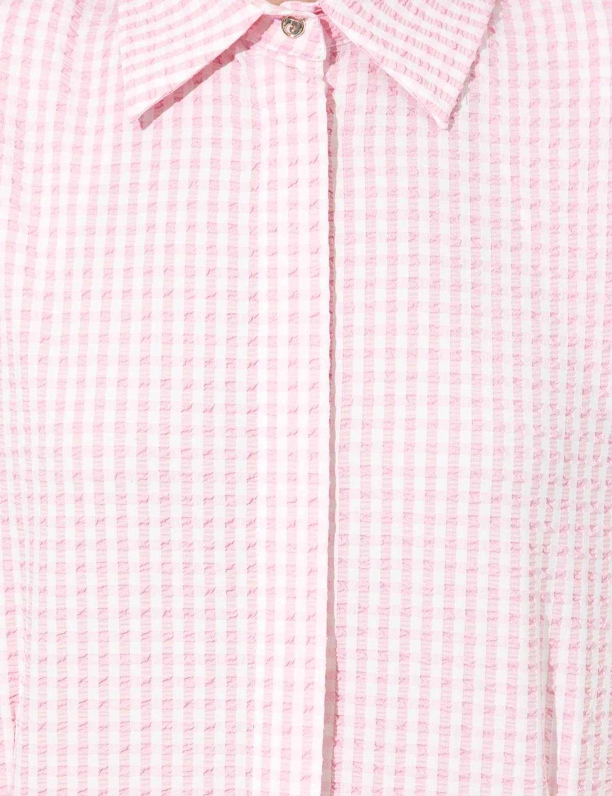 Lila  Crop Top Kolsuz Gömlek - 50247445004