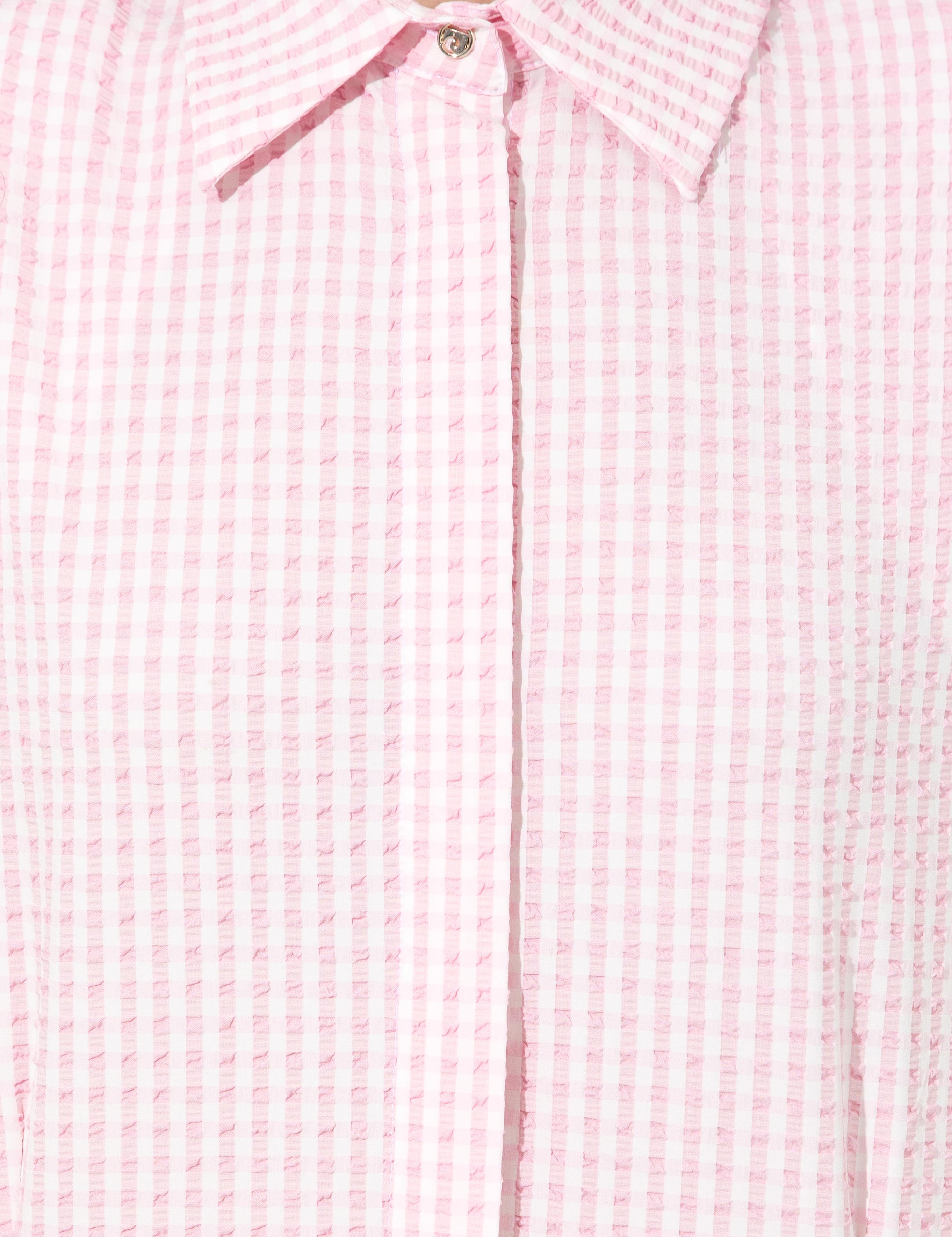 Lila  Crop Top Kolsuz Gömlek