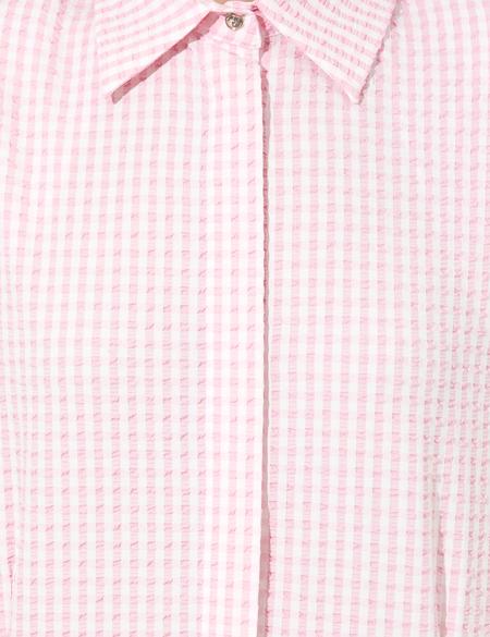 Lila  Crop Top Kolsuz Gömlek - 50247445004