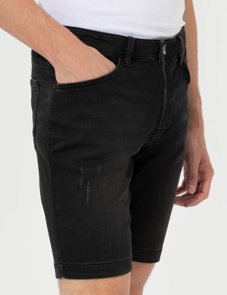 Antrasit Slim Fit Jean Şort - 50251524014