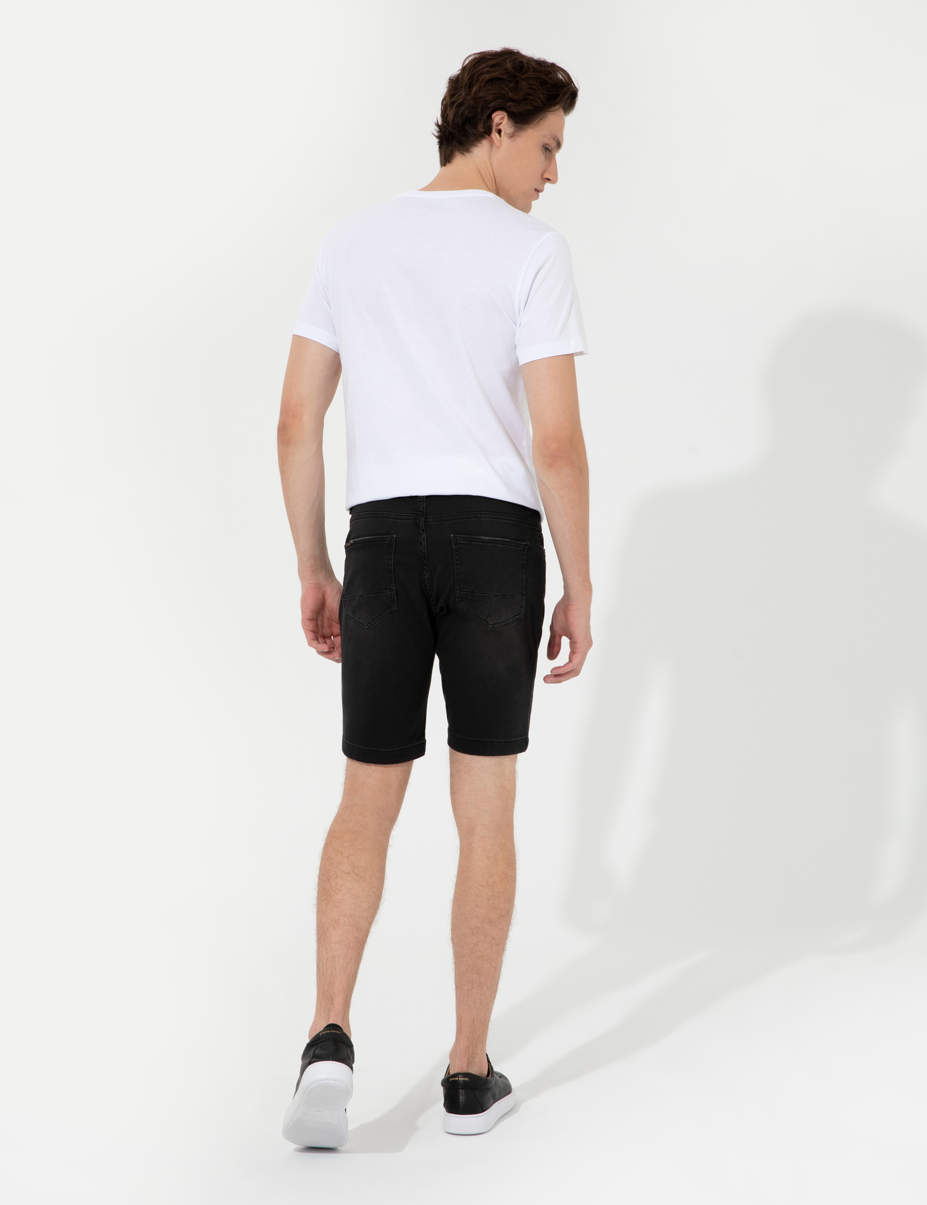Antrasit Slim Fit Jean Şort - Image 4