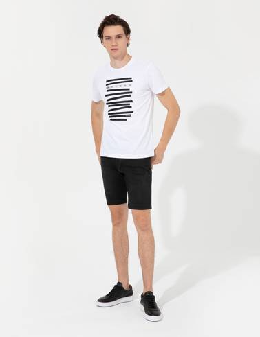 Antrasit Slim Fit Jean Şort