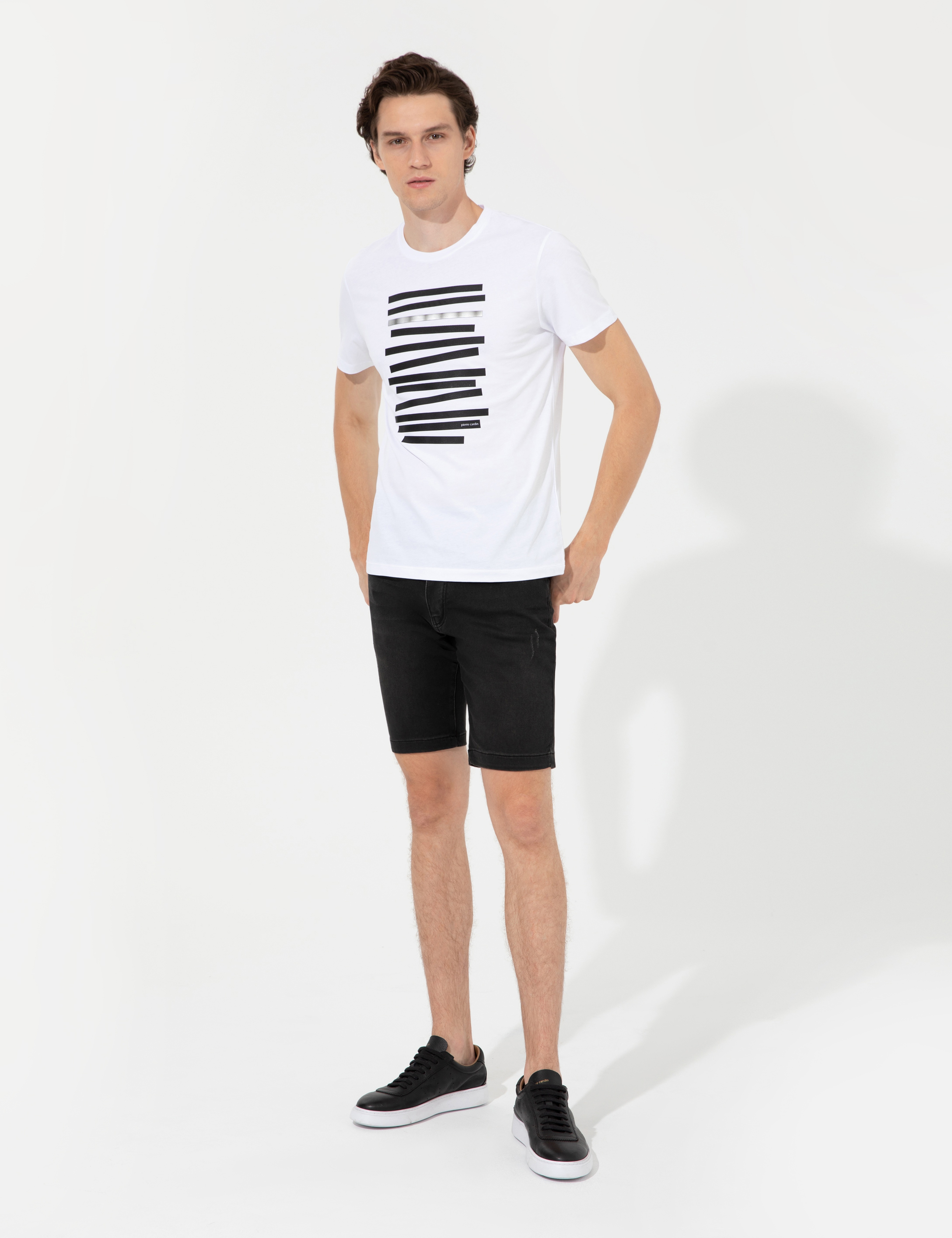 Antrasit Slim Fit Jean Şort - Image 3