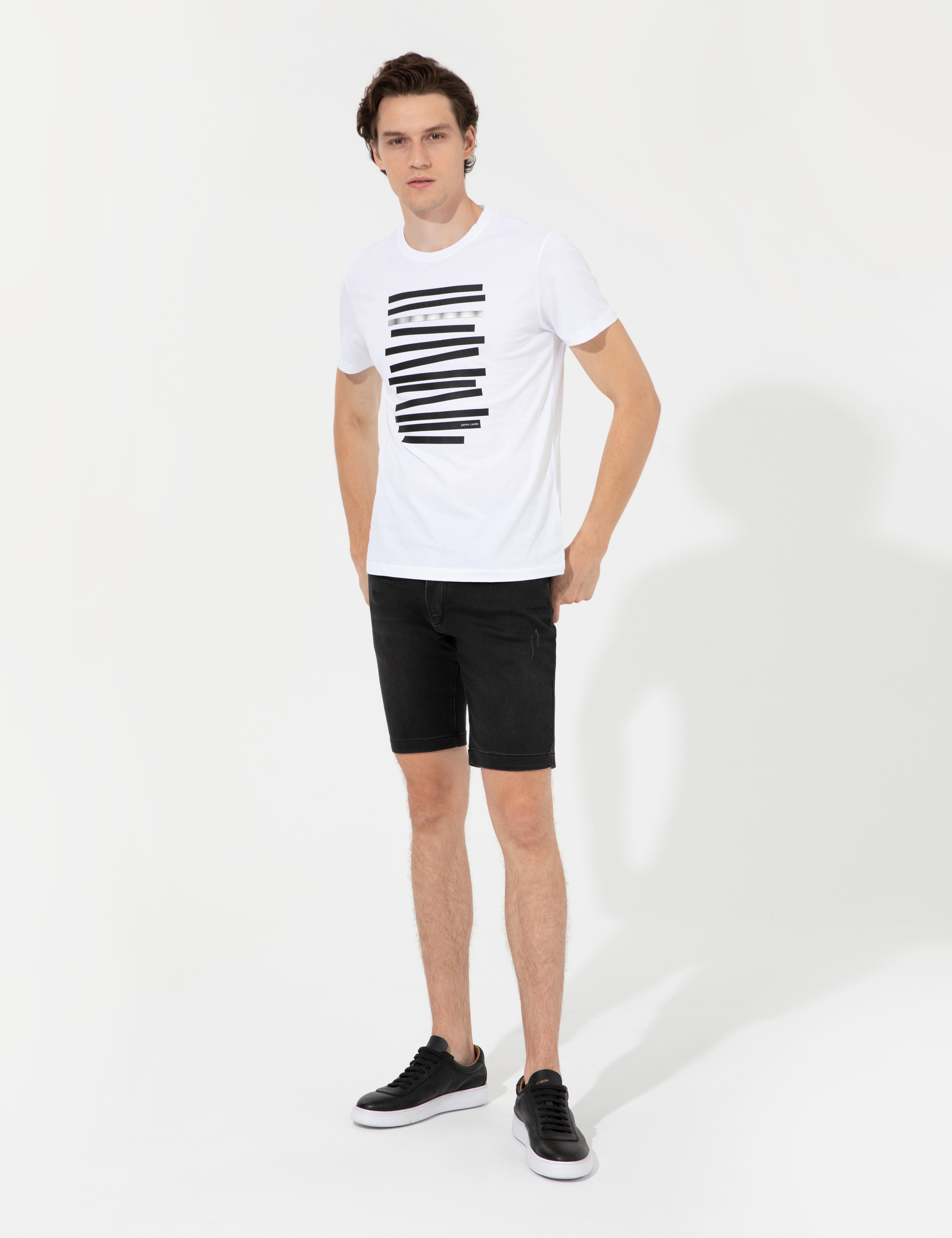 Antrasit Slim Fit Jean Şort