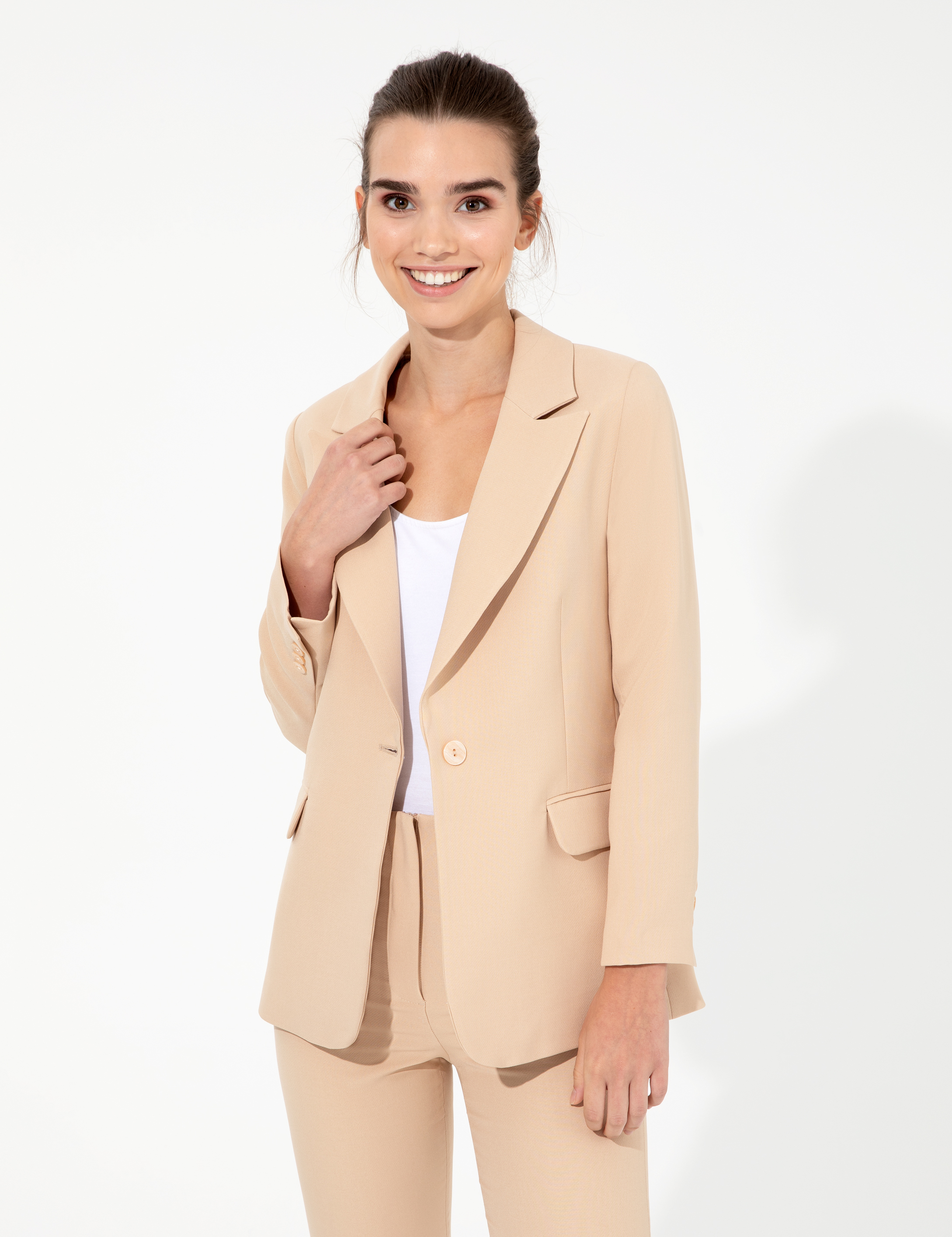 Ekru Blazer Ceket