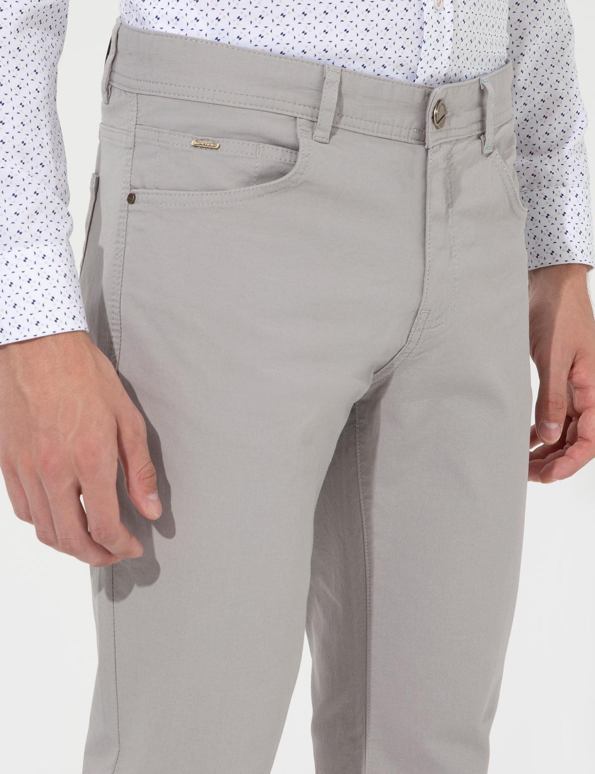 Açık Gri Slim Fit Kanvas Pantolon - 50251460039