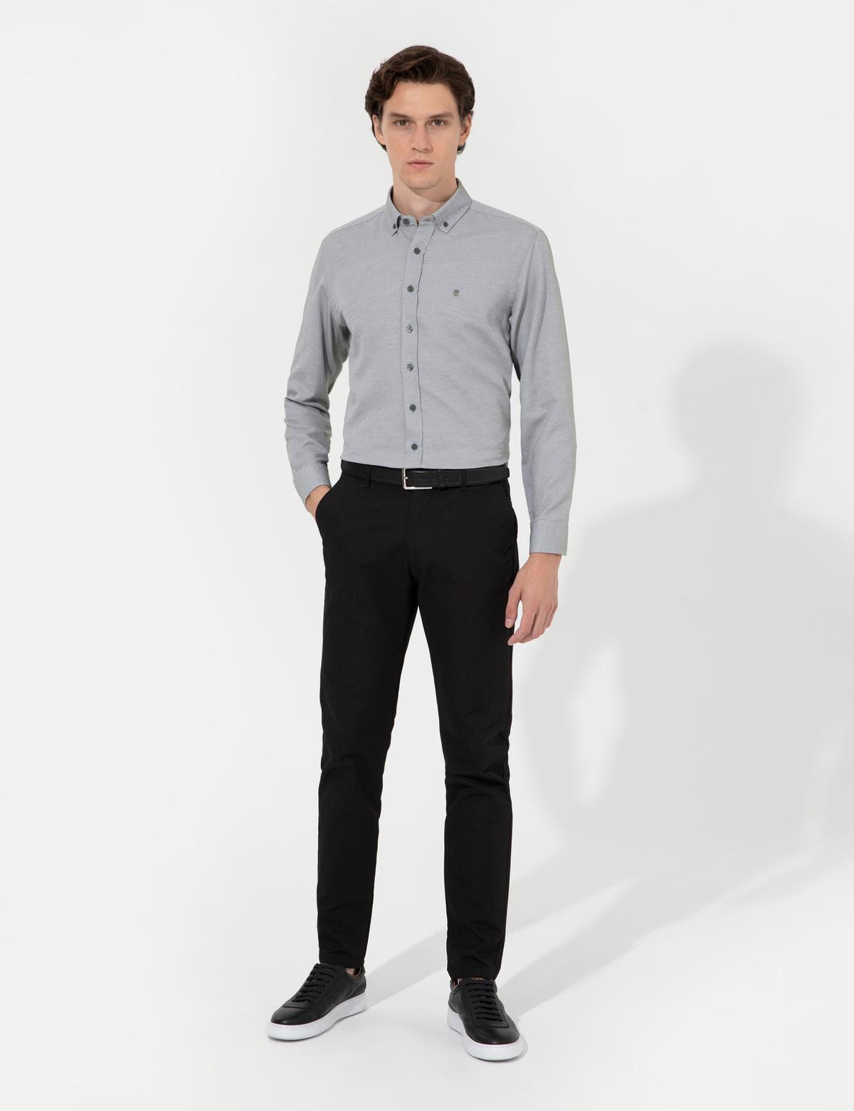 Siyah Slim Fit Kanvas Pantolon - 50259228146