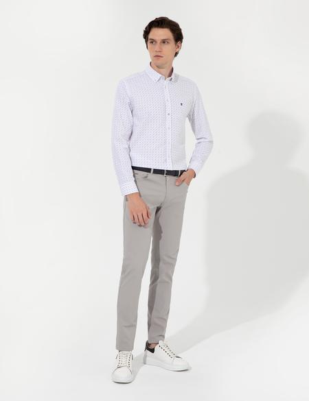 Açık Gri Slim Fit Kanvas Pantolon - 50251460039