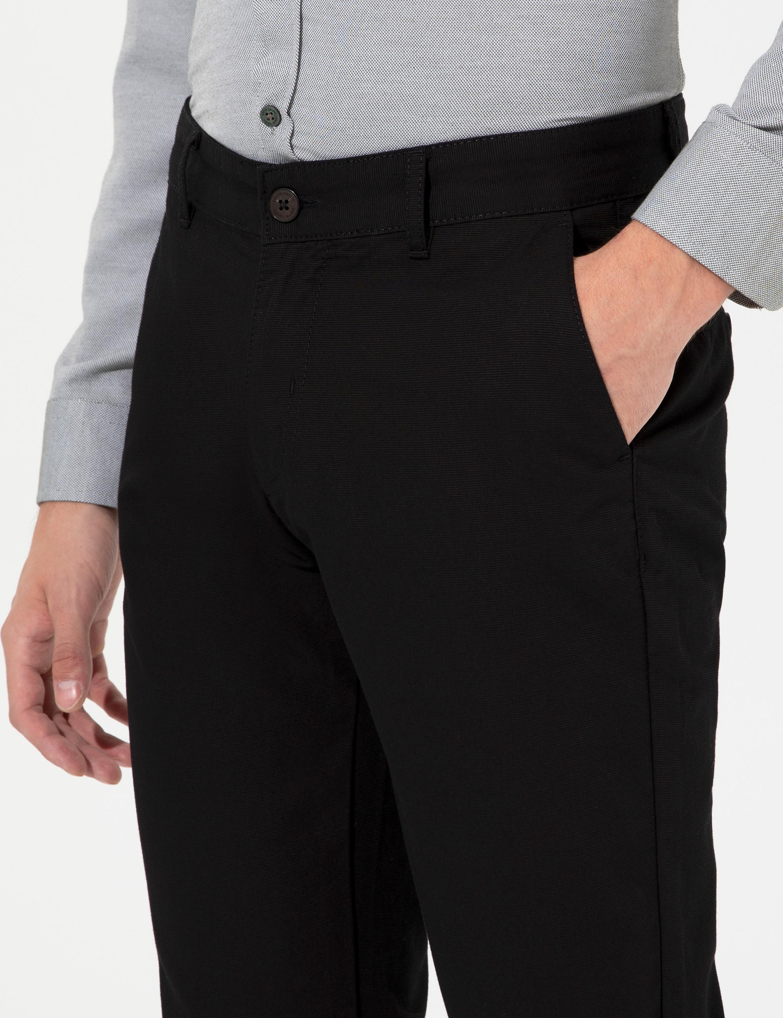 Siyah Slim Fit Kanvas Pantolon