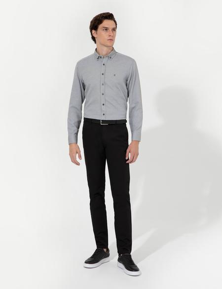 Siyah Slim Fit Kanvas Pantolon - 50259228146