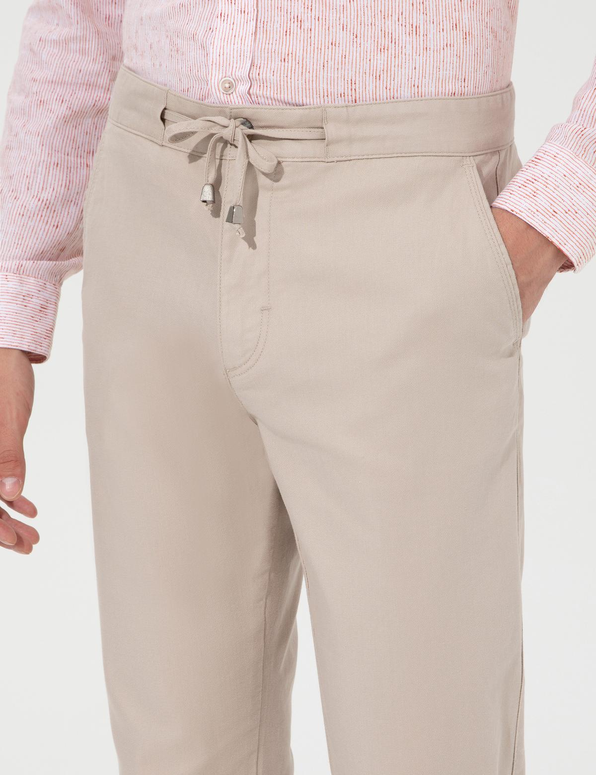 Bej Carrot Fit Kanvas Pantolon - 50251522086
