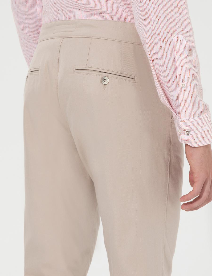 Bej Carrot Fit Kanvas Pantolon