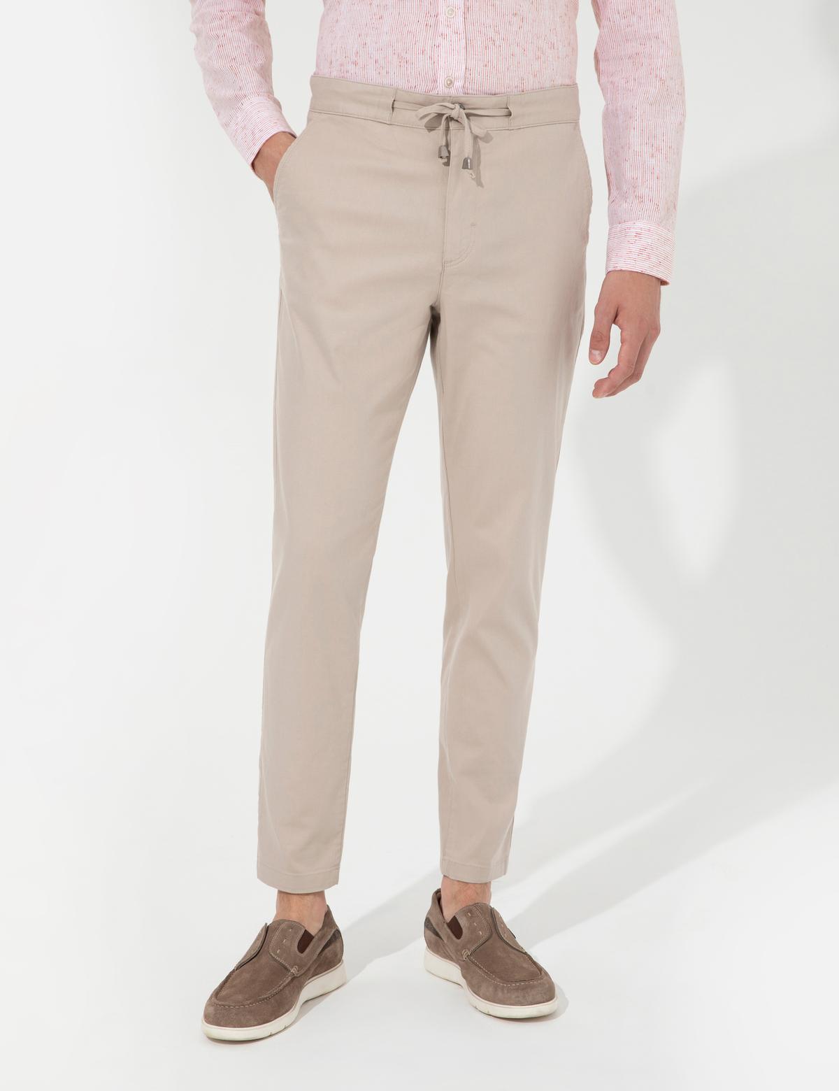 Bej Carrot Fit Kanvas Pantolon - 50251522086