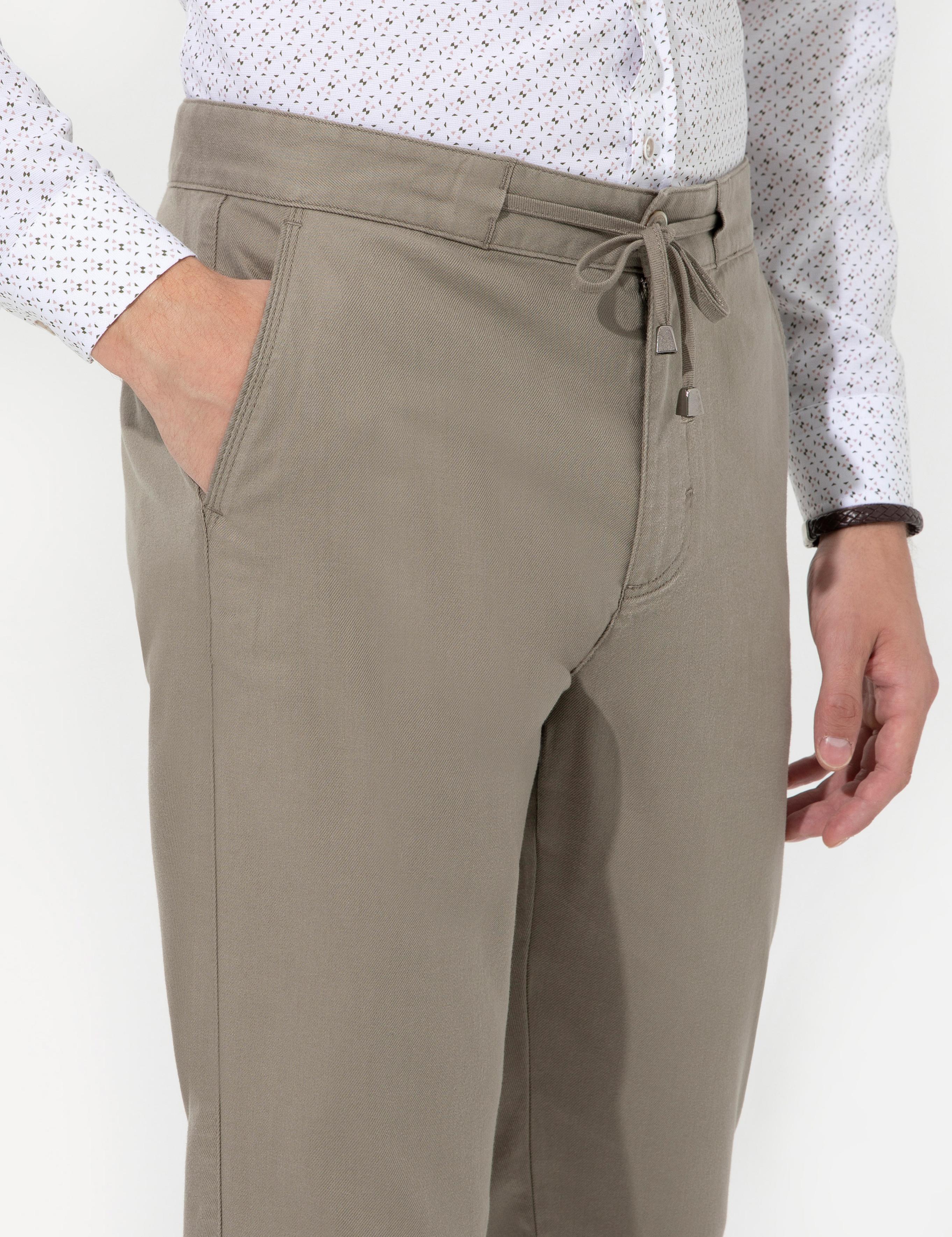 Haki Carrot Fit Kanvas Pantolon