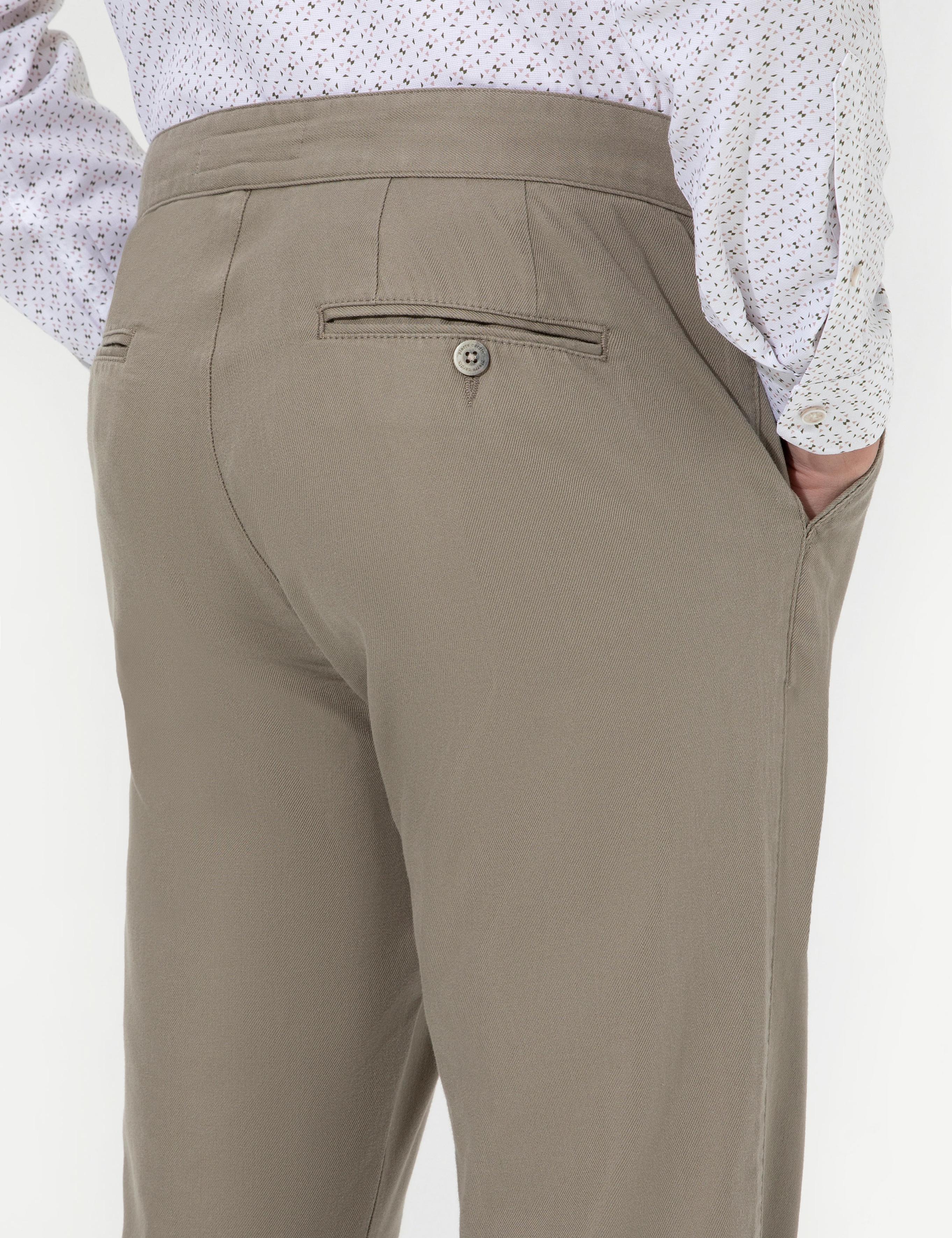 Haki Carrot Fit Kanvas Pantolon