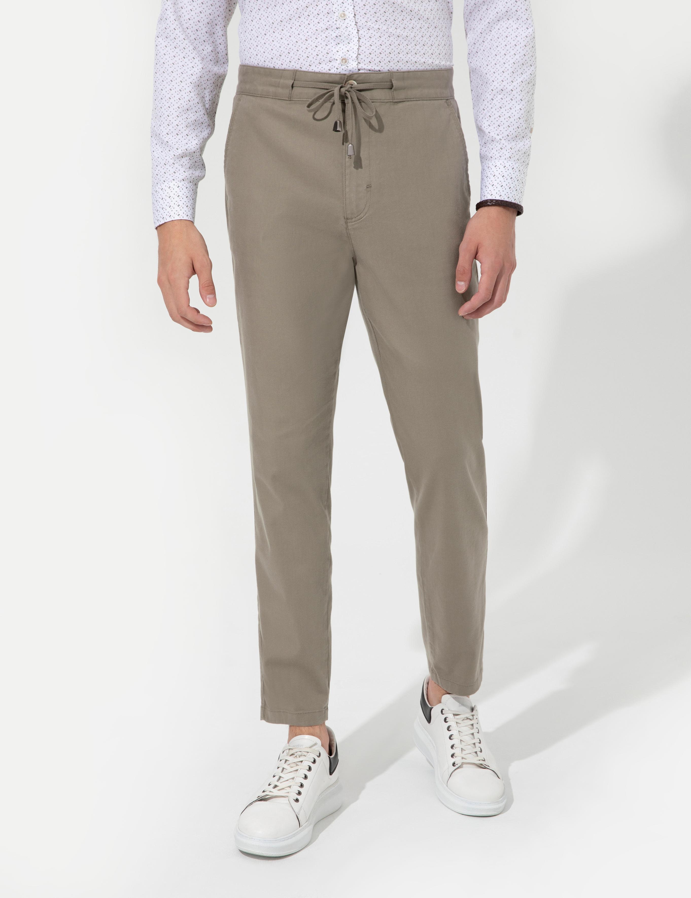 Haki Carrot Fit Kanvas Pantolon