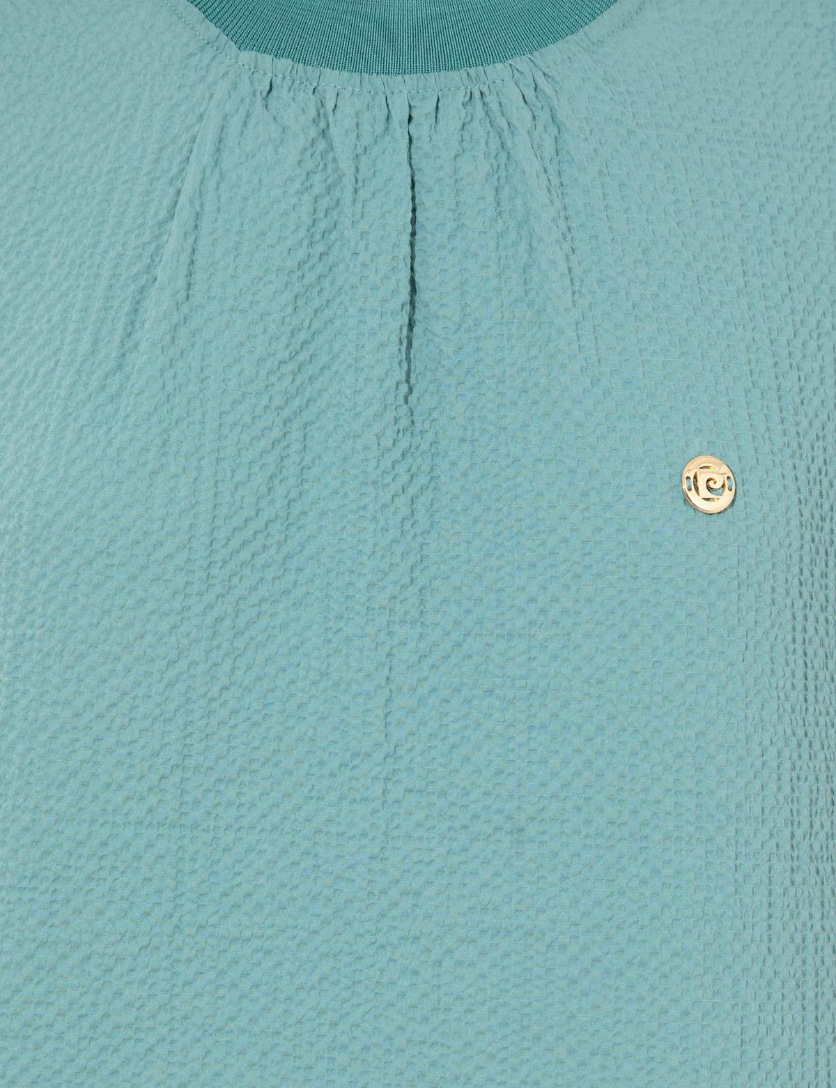 Koyu Mint Comfort Fit Kolsuz Bluz - 50252148004