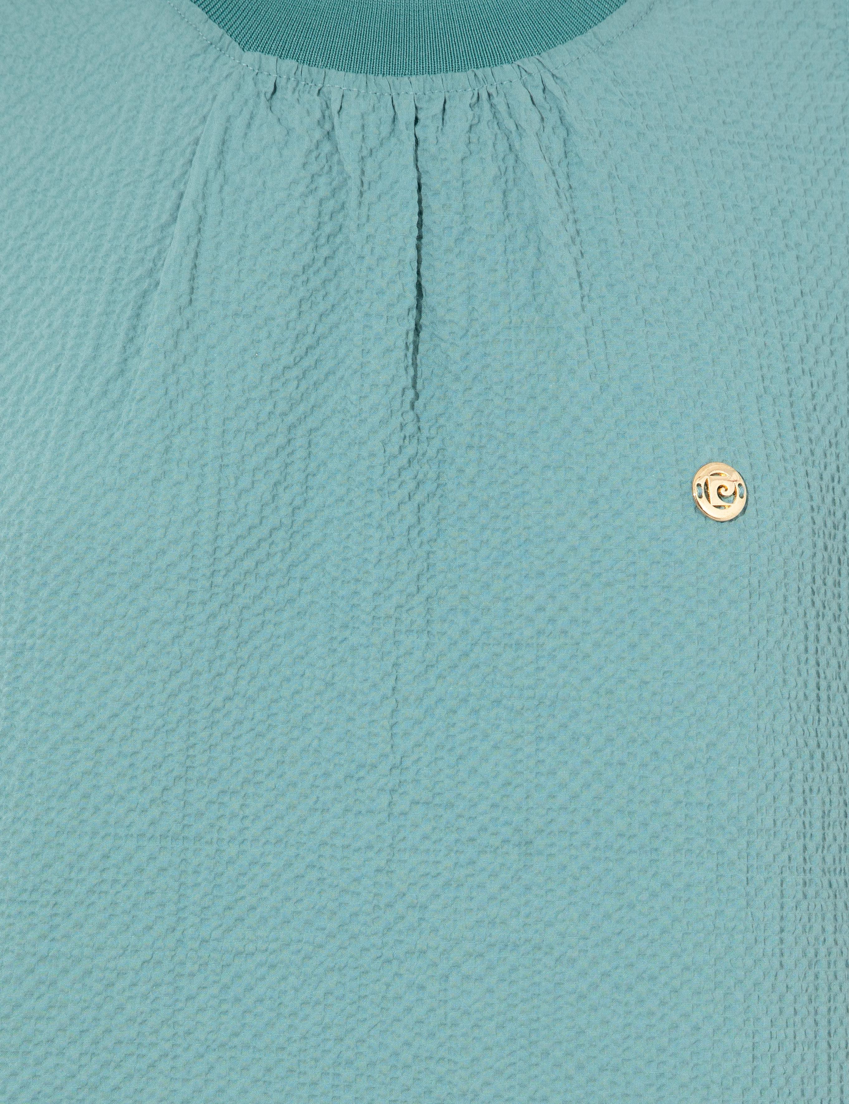 Koyu Mint Comfort Fit Kolsuz Bluz