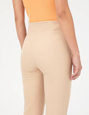 Ekru Carrot Fit Kumaş Pantolon