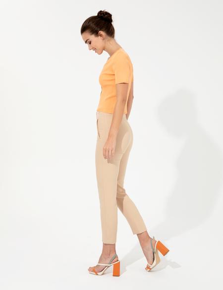 Ekru Carrot Fit Kumaş Pantolon - 50247474014