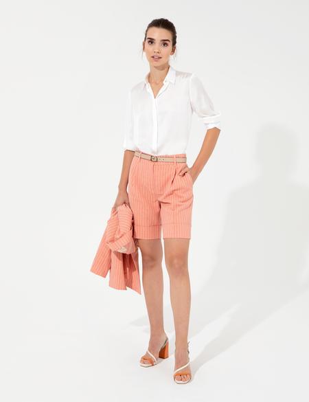 Turuncu Keten Karışımlı Şort - 50247232002