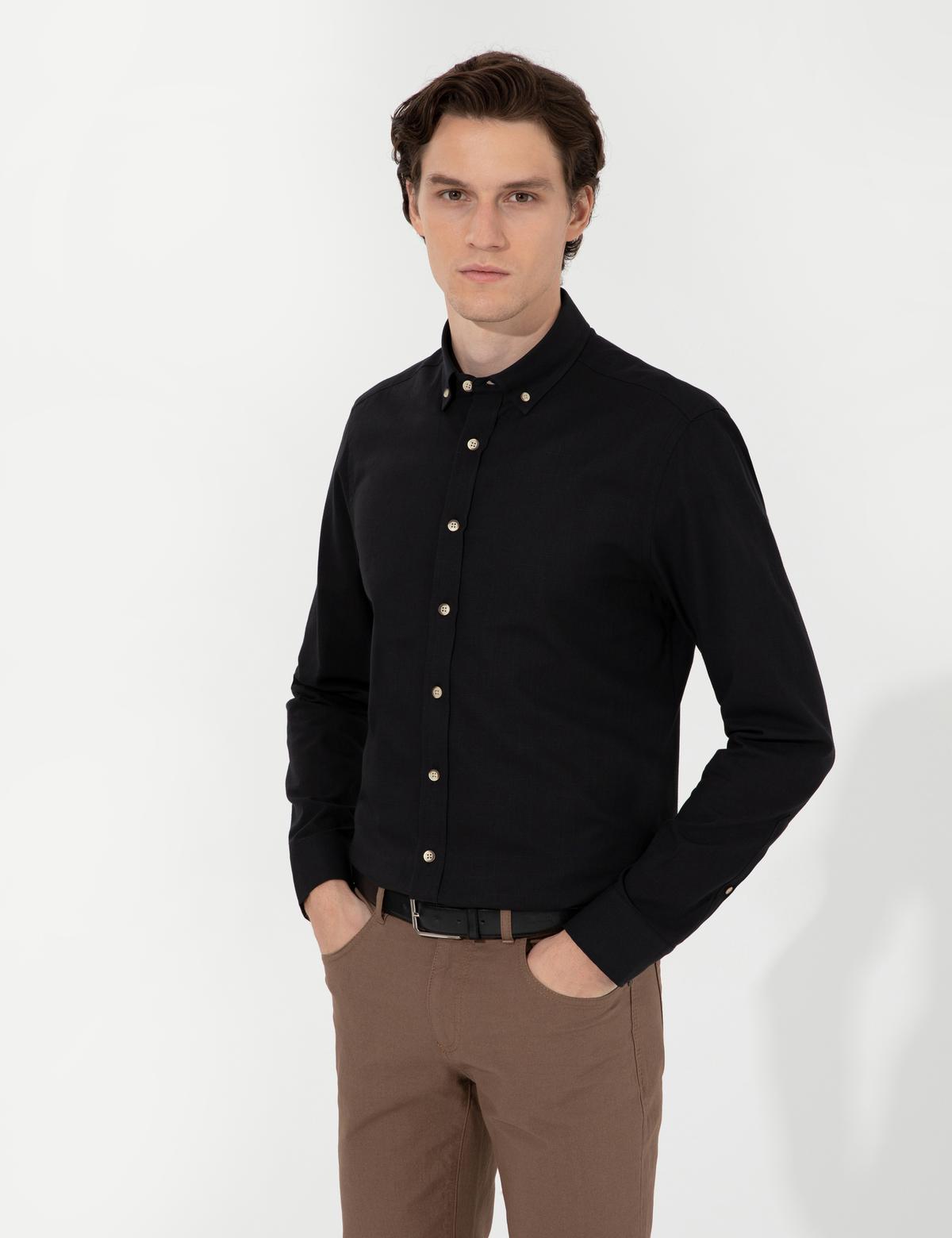 Siyah Slim Fit Gömlek - 50247542143