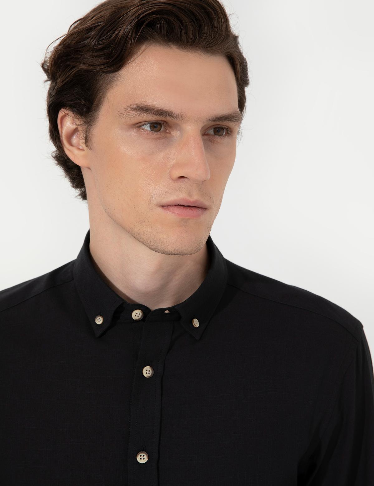 Siyah Slim Fit Gömlek